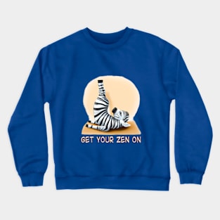 Zebra Doing Yoga - Time to Get Your Zen On! Yoga Lover Crewneck Sweatshirt